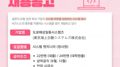 (n-17) 도쿄해상일동시스템즈 시스템엔지니어 정사원