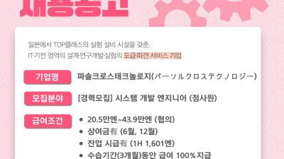 (n-16) 파솔크로스테크놀로지 시스템개발엔지니어 정사원