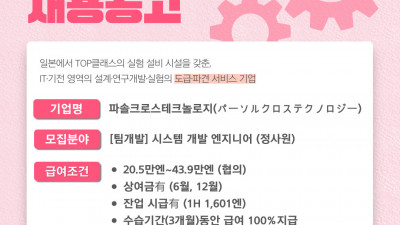 (n-15) 파솔크로스테크놀로지 시스템개발엔지니어 정사원